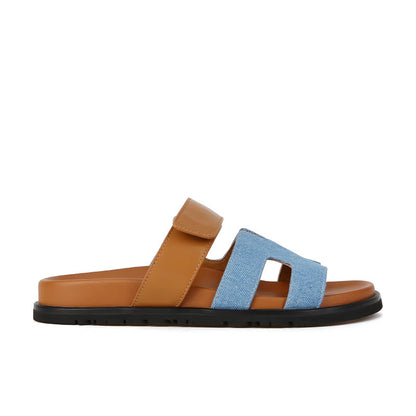 Damen Sommer Sandalen Verstellbarer Riemen Braun