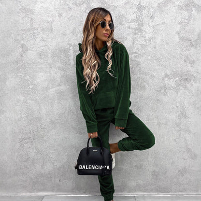 Damen Fleece-Hoodie Kuschelig Lässig Grau Eveloria