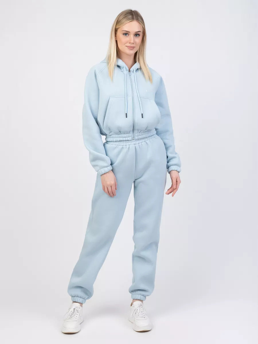Damen Fleece-Set Jogginghose Pullover Elastisch Eveloria