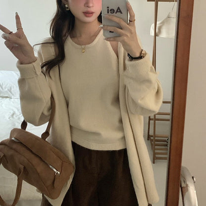 Damen Strickpullover Flauschig Lässiger Schnitt Offene Ärmel