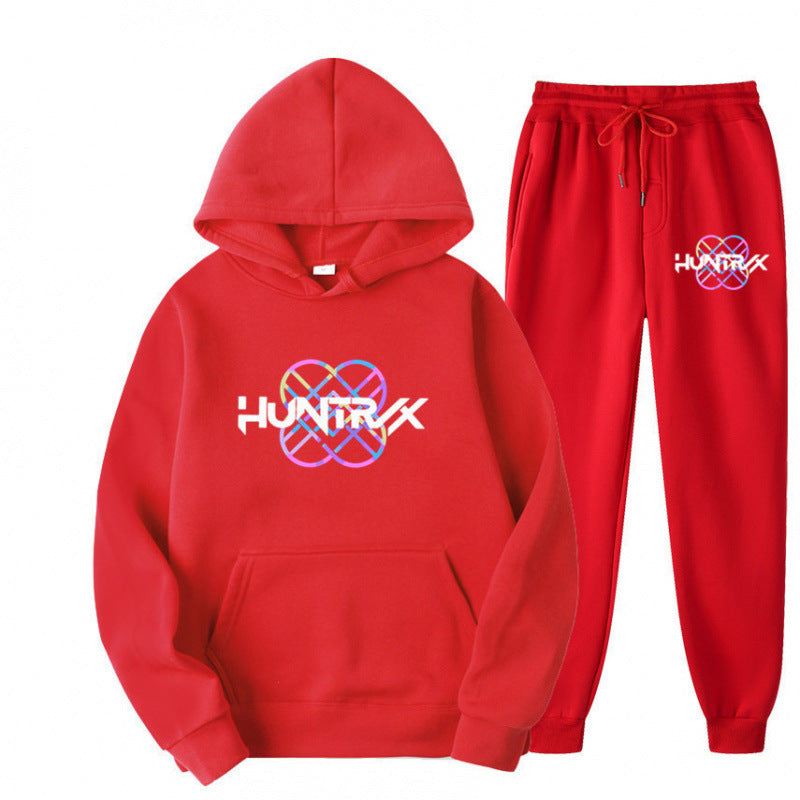 Damen Sweatanzug Modernes Grafikdesign Lässig Grau Eveloria