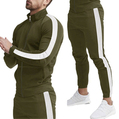 Herren Sportanzug-Set mit Reißverschluss und Streifen Eveloria