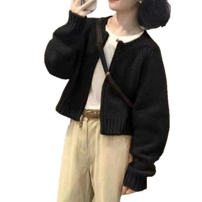 Damen Strickjacke Rundhalsausschnitt Kuschelig Eveloria