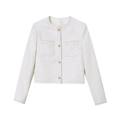 Damen Bouclé-Jacke Eveloria Elegantes Design