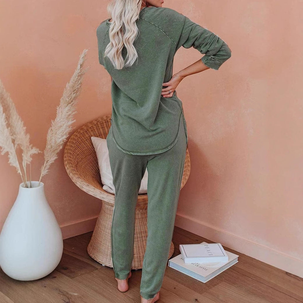 Damen Lounge-Set Oversized-Pullover und Hose Bequem Grau Eveloria