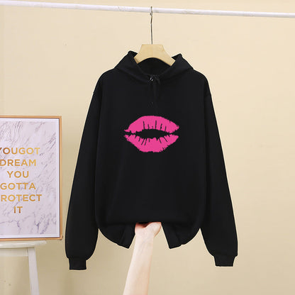 Damen Hoodie Lippenmotiv Eveloria