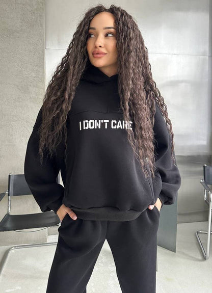 Damen Hoodie Sportlich mit Schriftzug Eveloria