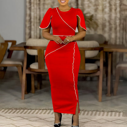 Damen Maxikleid Elegant Schnitt Modisch Eveloria