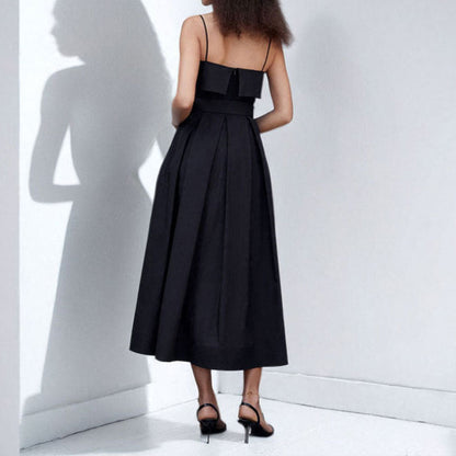 Damen Maxikleid Schulterfrei Elegant Bindegürtel Eveloria