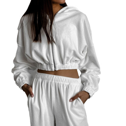 Damen Fleece Sportanzug Hochgeschlossen Elastisch Eveloria