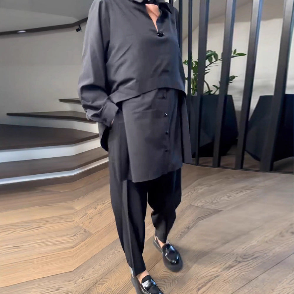 Damen Zweiteiliger Anzug mit Bluse und Hose Eveloria