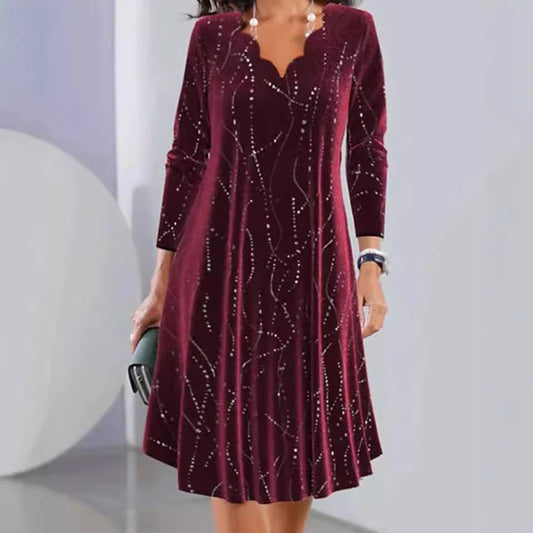 Damen Partykleid mit Glitzerakzenten Eveloria - Eveloria