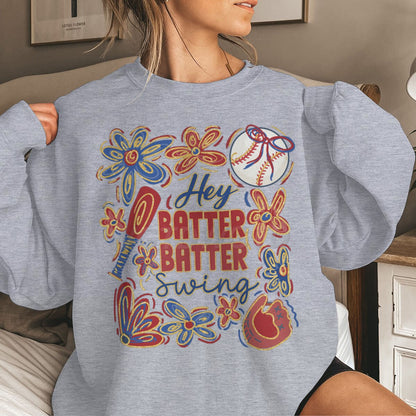 Damen Sweatshirt Baseball-Motiv Lässiger Schnitt Grau Eveloria