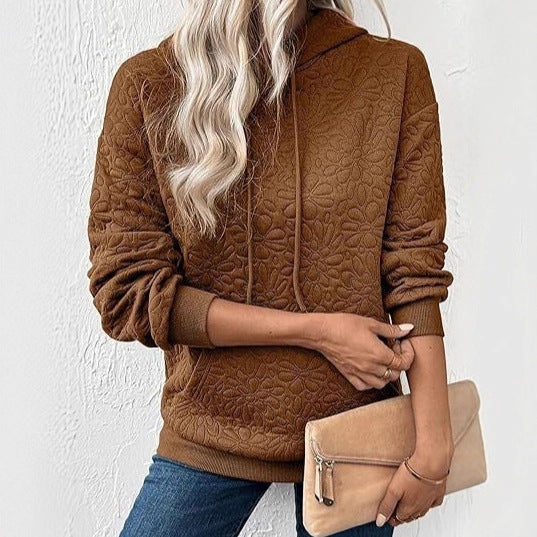Damen Sweatshirt Blumenmuster Strukturiert Eveloria
