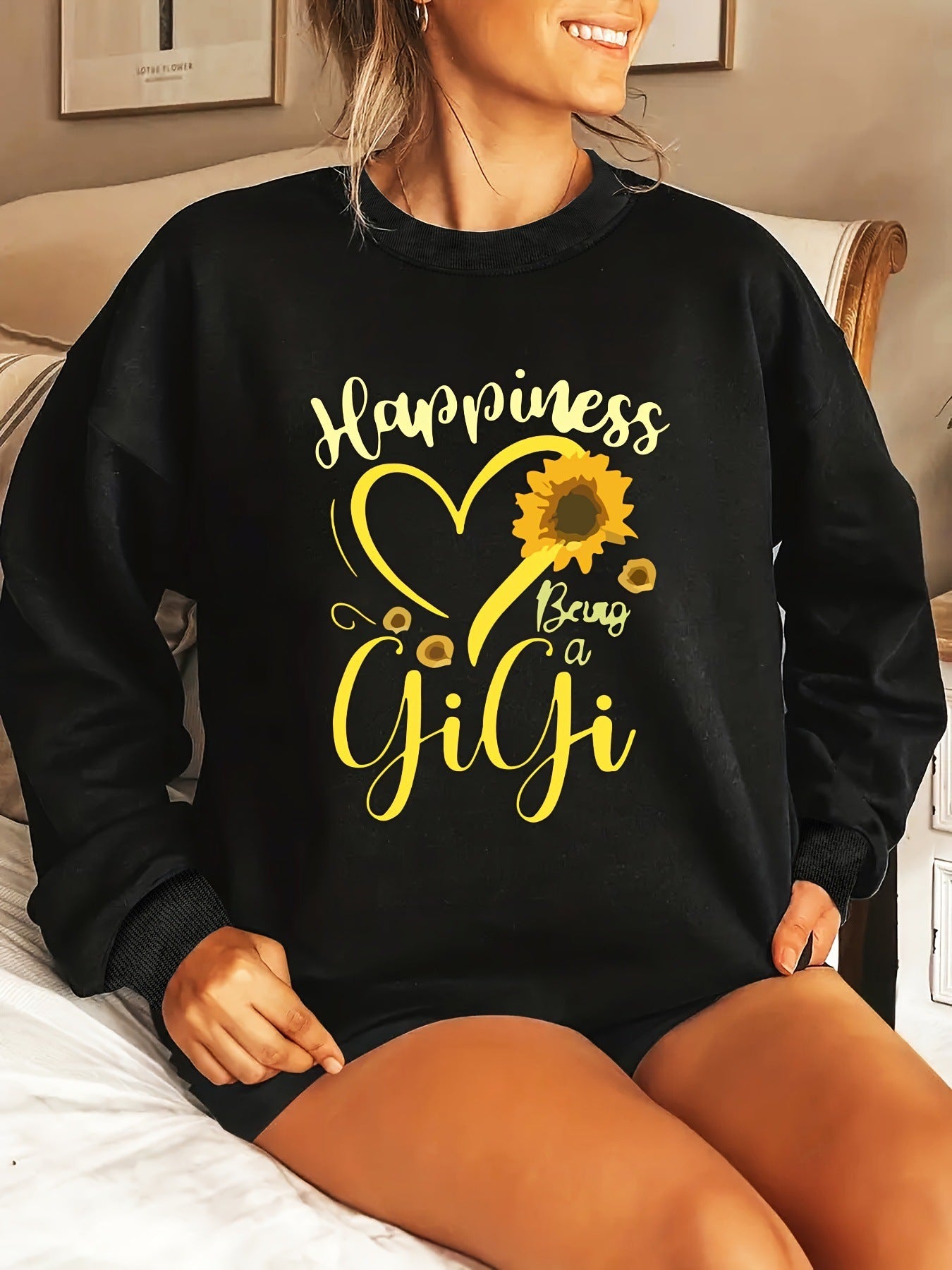 Damen Sweatshirt Voluminöse Ärmel Bunt