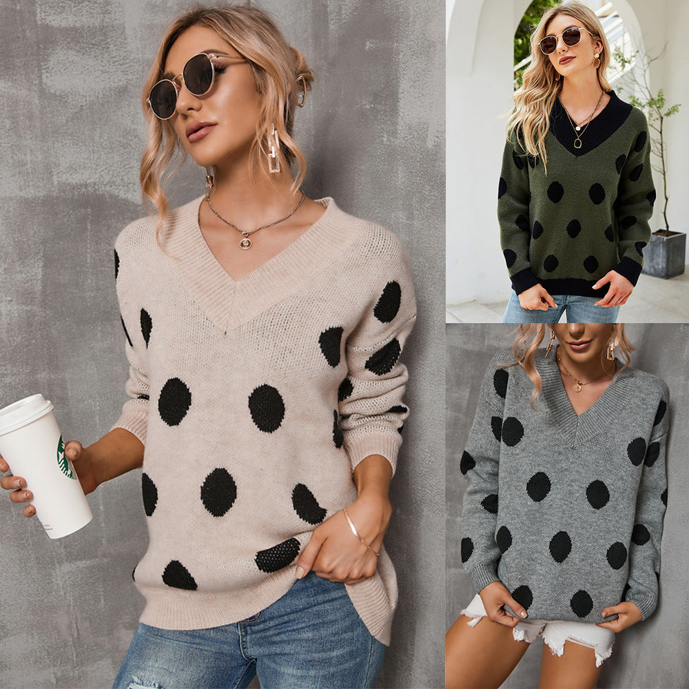 Damen Pullover V-Ausschnitt Grafikdesign Eveloria - Eveloria
