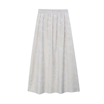 Damen Midirock Samt Floralmuster Eveloria
