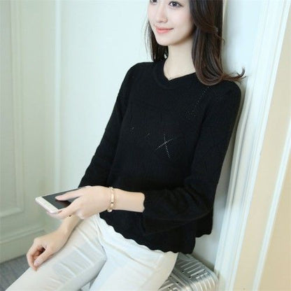Damen Strickpullover Strukturiertes Muster Beige Eveloria
