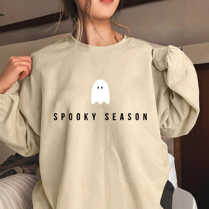 Damen Sweatshirt Gespenster-Motiv Weit Schnitt Eveloria