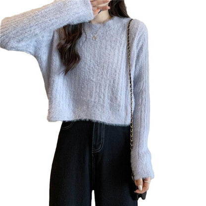 Damen Strickpullover Weiches Material Beige