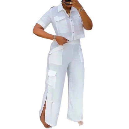 Damen Crop- und Cargo-Hosen Set Eveloria