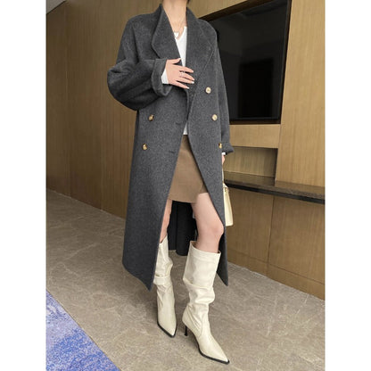 Damen Wickelmantel Wollmix Elegant Eveloria