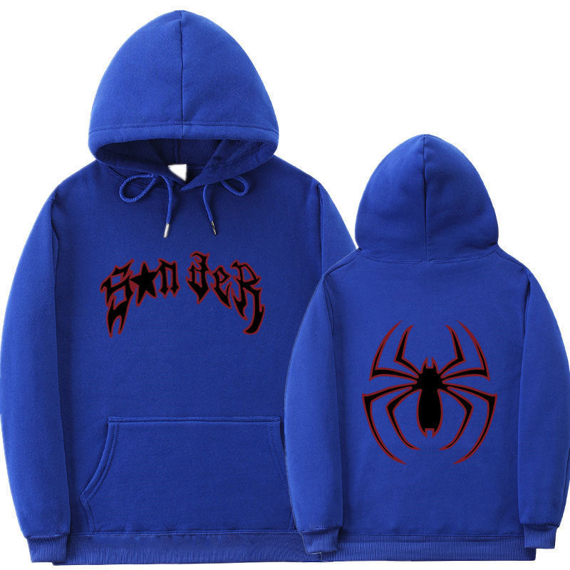 Damen Kapuzenpullover Spinnenmotiv Grobdruck Eveloria