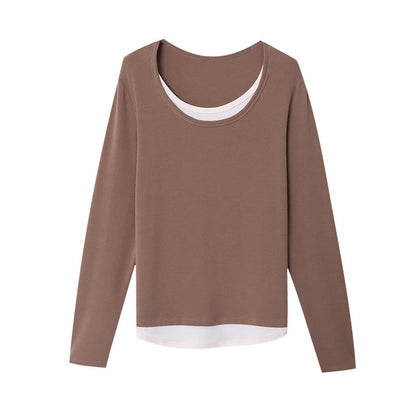 Damen Langarmshirt Weiter Halsausschnitt Eveloria