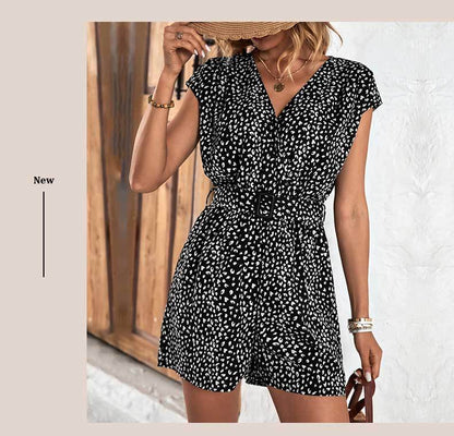 Damen Jumpsuit Tiermuster Atmungsaktives Material