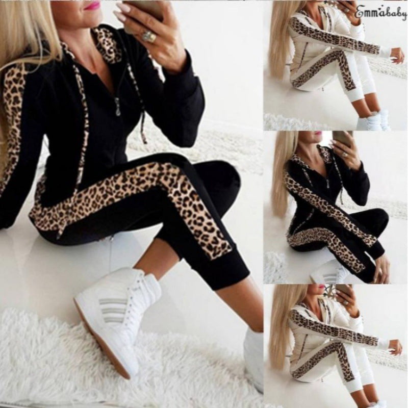 Damen Sportanzug Leopardenmuster Eveloria - Eveloria