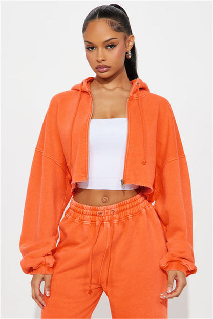 Damen Fleece Crop Set Weite Hose Eveloria