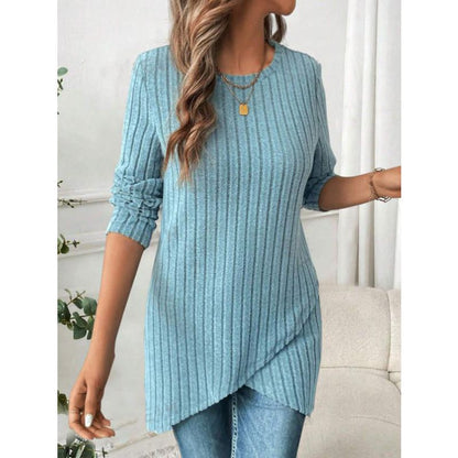 Damen Tunika-Shirt Langärmlig Wickeldesign Eveloria - Eveloria