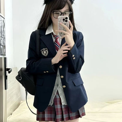 Damen Blazer Schuluniform Eveloria Marineblau