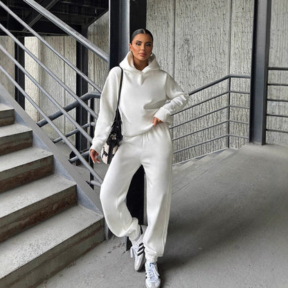 Damen Oversized Hoodie Jogginganzug Elastischer Bund