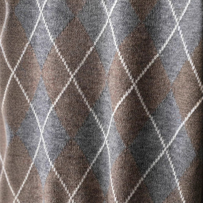 Damen Pullover Rautenmuster Eveloria