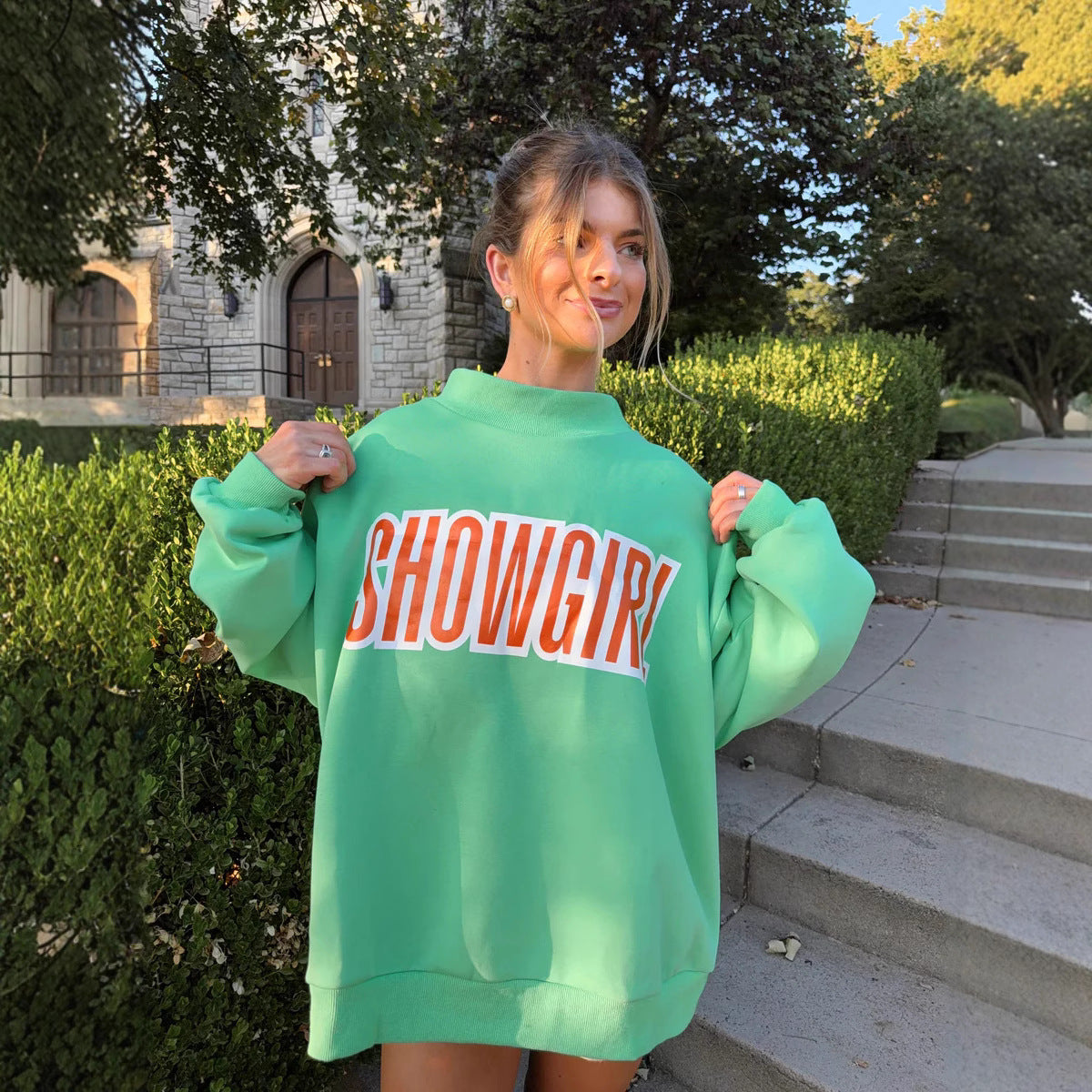 Damen Oversized Sweatshirt Grafikdruck Eveloria