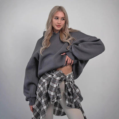 Damen Oversized Kapuzenpullover Drop-Shoulder-Schnitt Eveloria - Eveloria