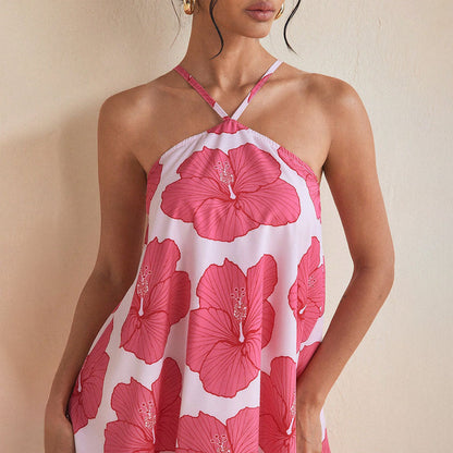 Damen Strandkleid Luftig Florales Muster Eveloria
