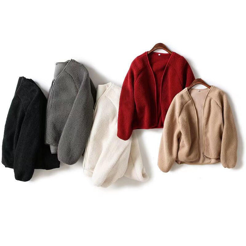 Damen Fleecejacke Kuschelig Reißverschluss Schwarz Eveloria - Eveloria