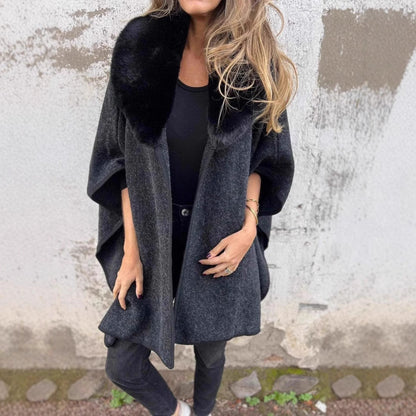 Damen Übergangsjacke Kunstpelzkragen Eveloria