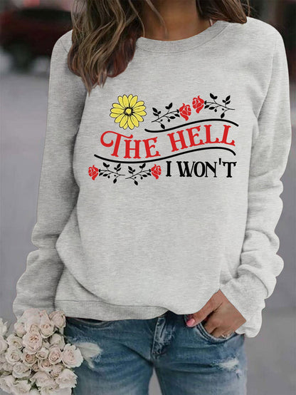 Damen Sweatshirt Verspieltes Motiv Bequem Grün Eveloria