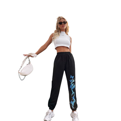 Damen Jogginghose Bunt Schmetterling Design Baumwolle