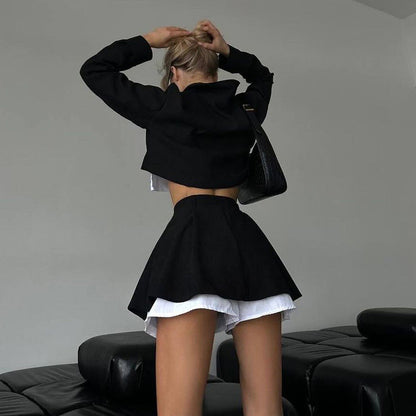 Damen Kurzjacke schwingender Rock Eveloria