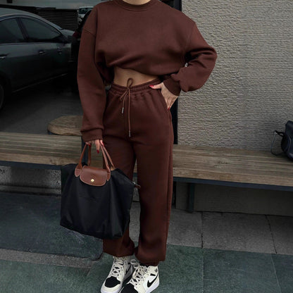 Damen Sweatshirt Jogginghose Set Baumwolle Eveloria