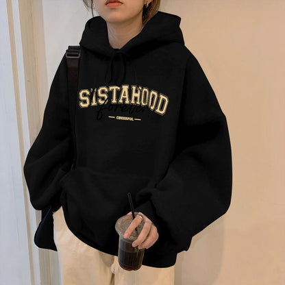 Damen Hoodie Oversized Lässig Mit Schriftzug