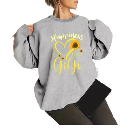 Damen Sweatshirt Voluminöse Ärmel Bunt