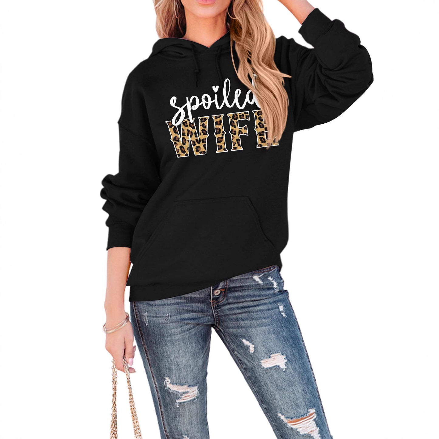 Damen Kapuzenpullover Eveloria Mit Schriftzug Elegantes Design