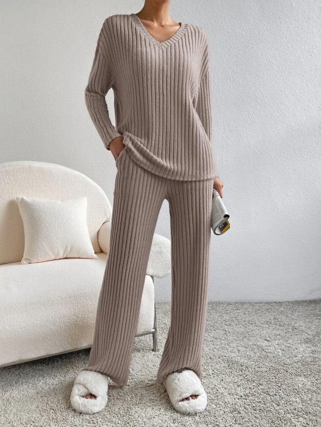Damen Strickanzug Rippdesign Modern Eveloria