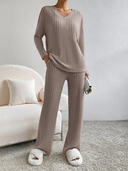 Damen Strickanzug Rippdesign Modern Eveloria