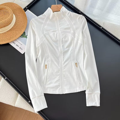 Damen Laufjacke Atmungsaktives Material Hochkragen Eveloria